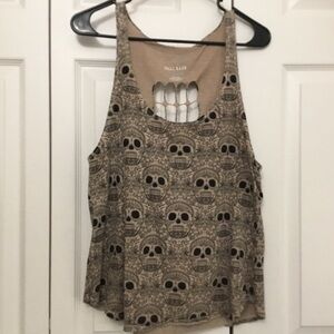 Full Tilt Tan Skull Pattern Tank Top M